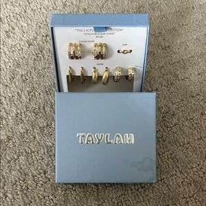 Gold and Silver Hoop Earrings Set